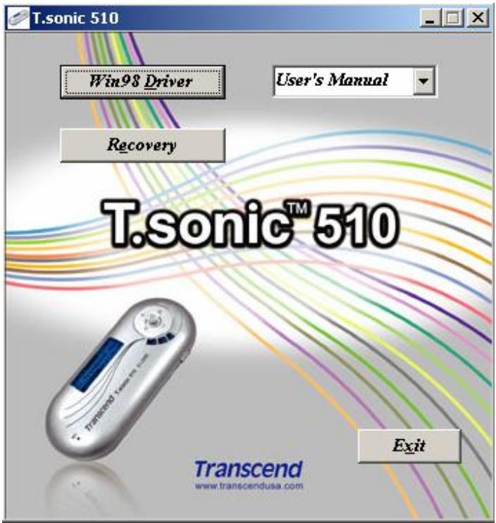 TRANSCEND TS512MMP510 - Installation du Pilote sous Windowsa 98SE - 1