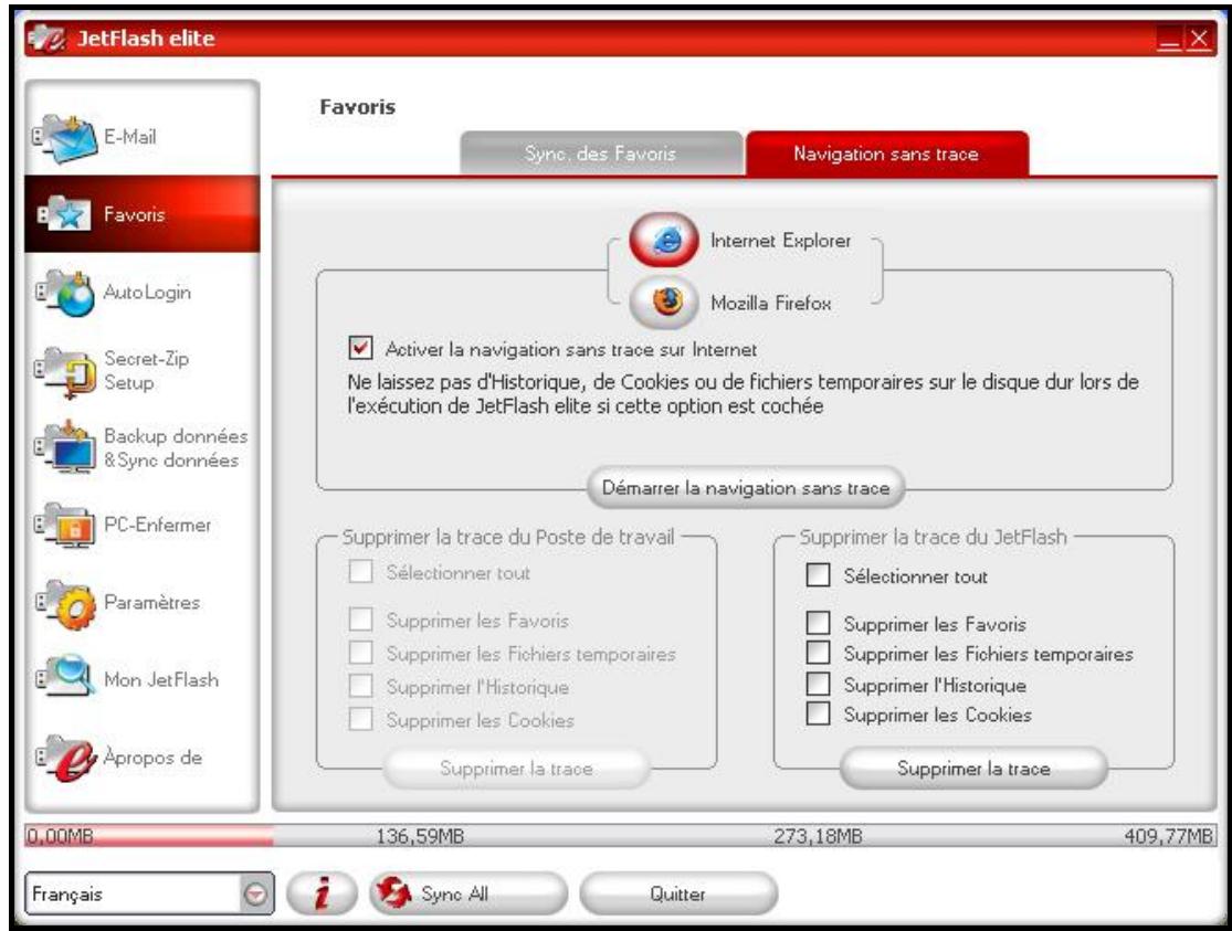 TRANSCEND JETFLASH V15 - Navigation internet sans trace - 1