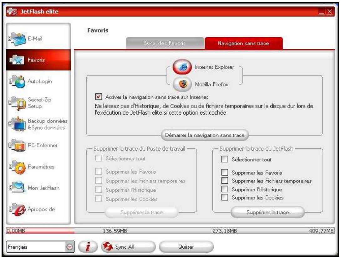 TRANSCEND JETFLASH V35 - Navigation internet sans trace - 1
