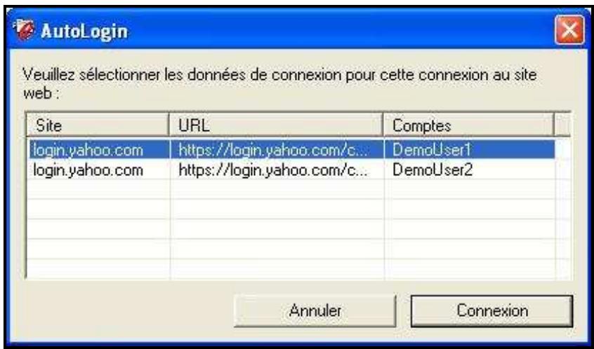 TRANSCEND JETFLASH V85 - Utilisation des données de login sauvegardées - 1