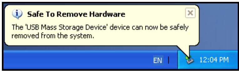 TRANSCEND MP330 - Retirer le MP330 sous Windows® Me, 2000, XP et Vista Vista - 2