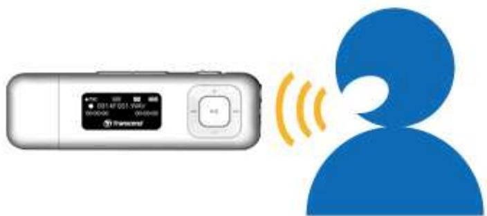 TRANSCEND MP330 - Enregistrer une voix au moyen du microphone intégré - 3