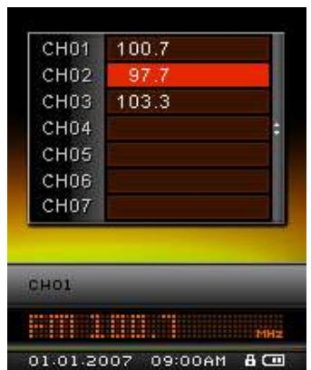 TRANSCEND MP850 - Sauvegarder une Station Radio - 1