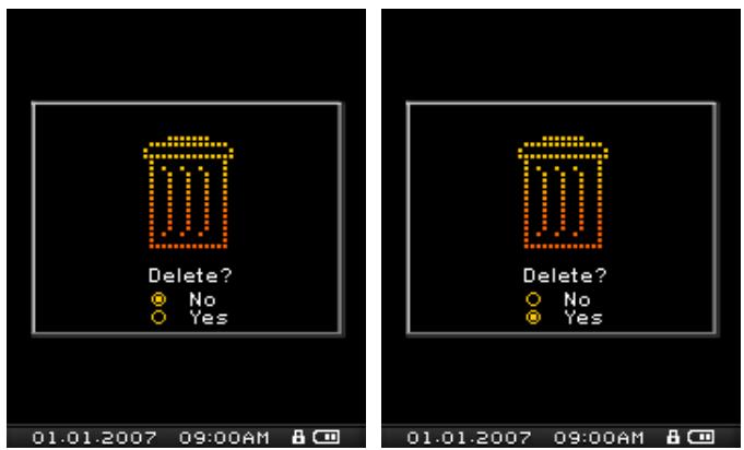 TRANSCEND MP850 - Effacer les fichiers - 1