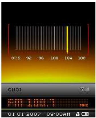 TRANSCEND MP850 - Sélectionner une station de radio - 1