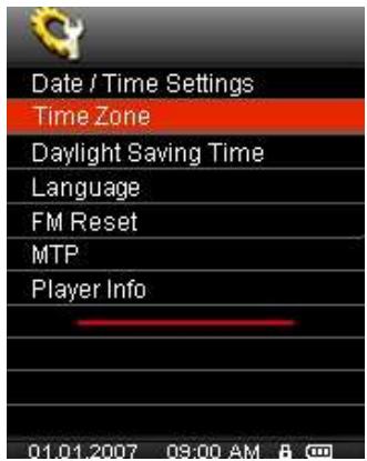 TRANSCEND MP850 - Fuseaux horaires - 1