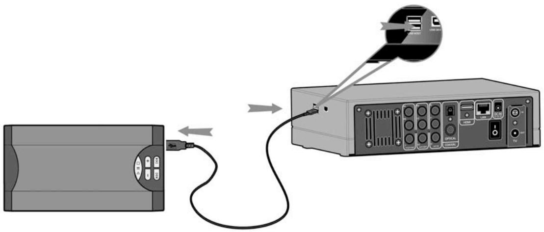 EMTEC HDD MOVIE CUBE Q800 - Connexion avec un périphérique USB (Clé USB, MP3, Disque dur, etc.) - 1