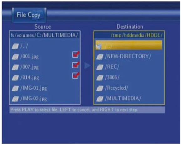 EMTEC HDD MOVIE CUBE Q800 - Menu Copie de Fichier - 4