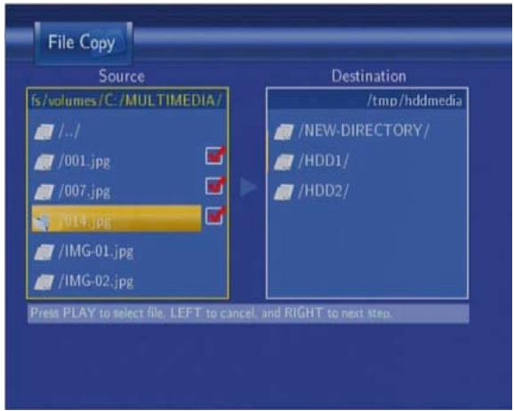 EMTEC HDD MOVIE CUBE Q800 - Menu Copie de Fichier - 3