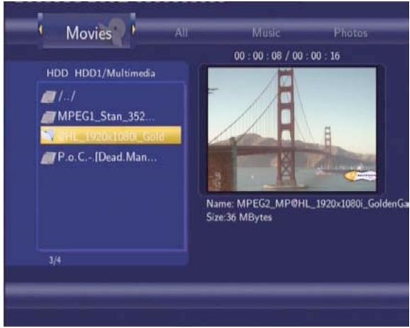 EMTEC HDD MOVIE CUBE Q800 - Navigation fichiers video - 1