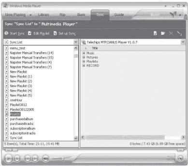 EMTEC LECTEUR MP4 C235 - Par synchronisation au moyen du lecteur Windows Media 10 (Windows XP) en mode MTP - 2