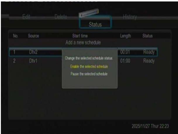 EMTEC S800H - Visualiser le statut de la programmation - 1