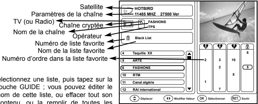 WORLDSAT MAESTRO 9000 NG4 - Menu LISTES DES CHAINES - 2