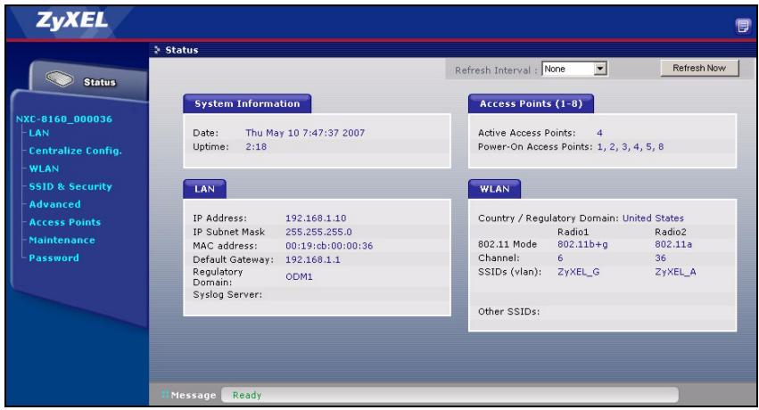ZYXEL NXC-8160 - Zugriff auf den Web-Konfigurator - 7