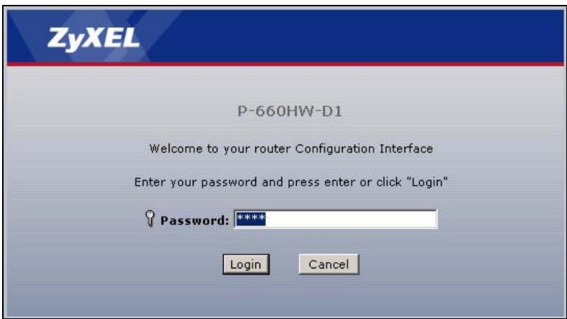 ZYXEL P-660H-D - Accessing the Web Configurator - 1