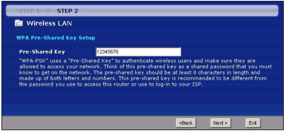 ZYXEL P-660H-D - Manually assign a WPA-PSK key - 1