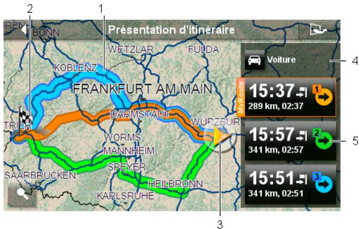 NAVIGON 42 ESSENTIAL - Carte au mode Présentation d'itinétaire - 1