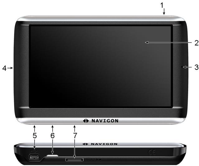 NAVIGON 42 ESSENTIAL - Description de l'appareil de navigation - 1