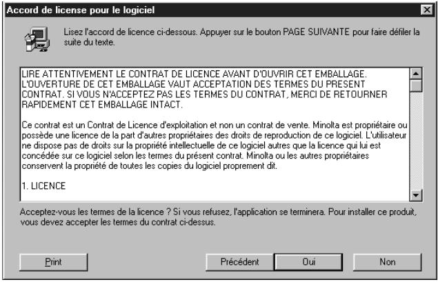 MINOLTA DIMAGE SCAN SPEED - Si vous acceptez les termes de la licence, cliquez sur oui. - 1