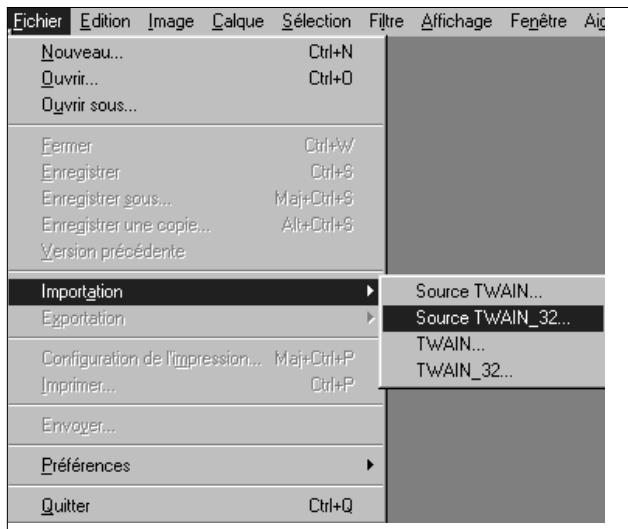 MINOLTA DIMAGE SCAN SPEED - Lancement du pilote TWAIN — windows - 1