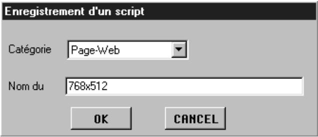 MINOLTA DIMAGE SCAN SPEED - La boîte d'enregistrement de scripts apparait - 1