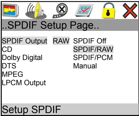 SCOTT DVX-I880 - Page de configuration SPDIF (Sortie Numérique) - 1