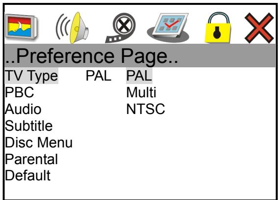 SCOTT DVX-I880 - Page de configuration des préférences - 1