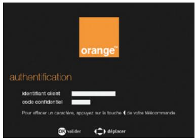 ORANGE GUIDE D UTILISATION DE LA TV NUMERIQUE - saisir les codes d'authentication - 1