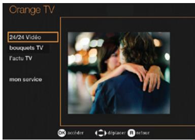 ORANGE GUIDE D UTILISATION DE LA TV NUMERIQUE - découvir l'écran Menu de la TV - 1