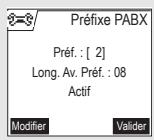 ORANGE D70V - Définir un préfixe PABX - 3