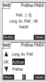 ORANGE D70V - Définir un préfixe PABX - 2