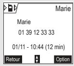 ORANGE D70V - Appeler un numéro figurant dans le journal des appels émis ou reçus - 1