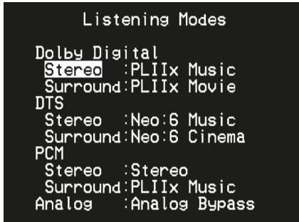 NAD T748,  T787 GRAPHITE,  T748 GRAPHITE V - MODES D'ÉCOUTE (LISTENING MODES) - 1