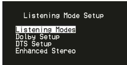 NAD T748,  T787 GRAPHITE,  T748 GRAPHITE V - LISTENING MODE SETUP (CONFIGURATION DU MODE D'ÉCOUTE) - 1