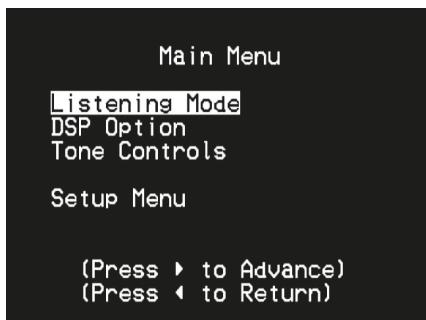 NAD T748,  T787 GRAPHITE,  T748 GRAPHITE V - MAIN MENU (MENU PRINCIPAL) - 1