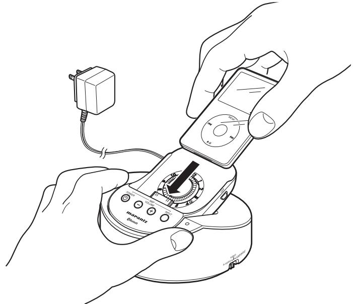 MARANTZ IS301E - Securely connect the iPod to the docking connector of the handset. - 1