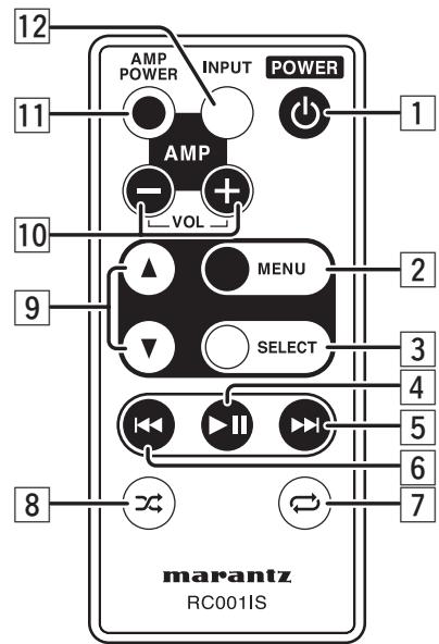 MARANTZ IS301E - NAMES AND FUNCTIONS OF THE REMOTE CONTROLLER - 1