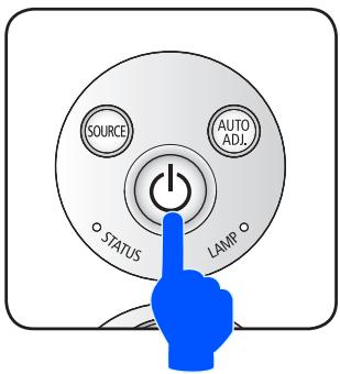 NEC U250X,  U260W,  V230X - Mise sous tension du projecteur - 3