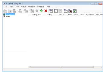 NEC U250X,  U260W,  V230X - Contrôler le projecteur via un LAN (PC Control Utility Pro 4) - 1