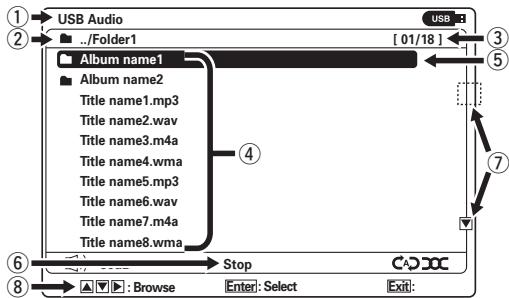 MARANTZ SR6004 - CE QUI APPARAI T SUR L'ECRAN DU MONITEUR (LISTE DE FICHIERS) - 1