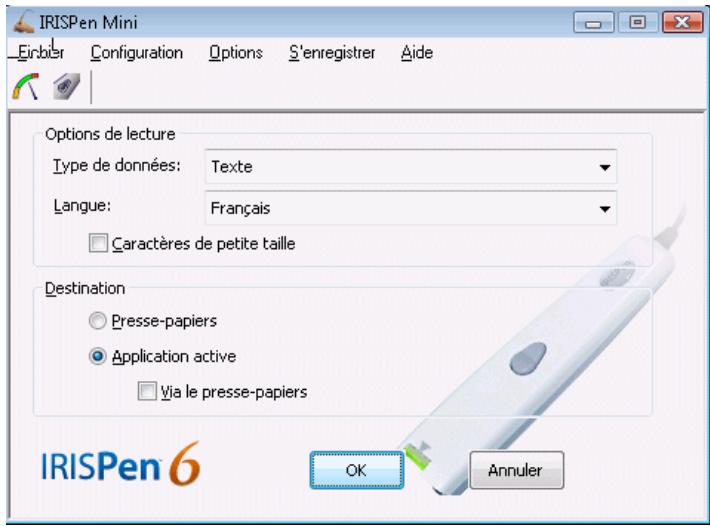 IRIS PEN MINI 6 - La fenêtre principale de l'application - 1