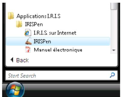 IRIS PEN MINI 6 - Pour faire démarrer l'IRISPen: - 1