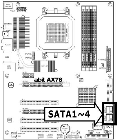 ABIT AX78 - Serial ATA Connectors - 1