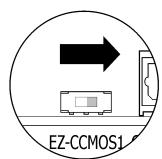 ABIT AX78 - To clear the CMOS memory by EZ-CCMOS1 switch: - 1