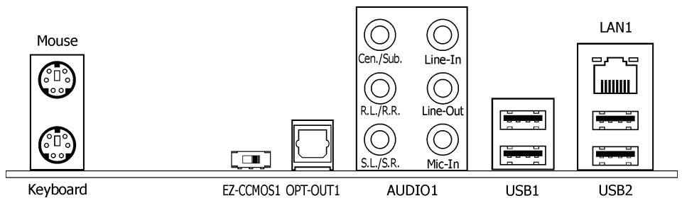 ABIT AX78 - Connecting Rear Panel I/O Devices - 1
