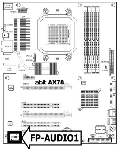 ABIT AX78 - Front Panel Audio Connection Header - 2