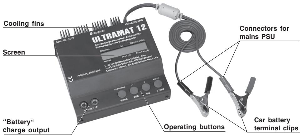 GRAUPNER ULTRAMAT 12 - Charger controls / Using the charger / Starting the process - 1