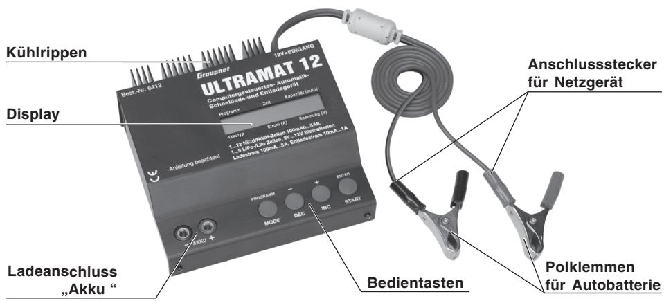 GRAUPNER ULTRAMAT 12 - Bedienelemente / Bedienung / Ladestart - 1
