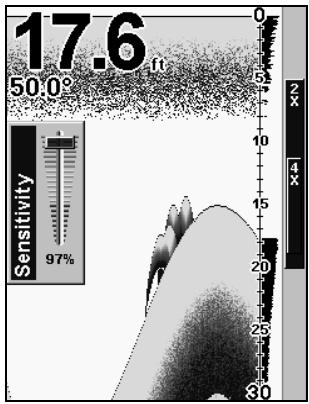 EAGLE FISHEASY 320C - Pour régler la sensibilité en mode automatique: - 1