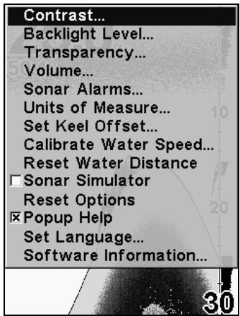 EAGLE FISHEASY 320C - Menu Principal - 1